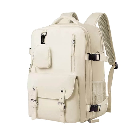 Large Capacity Canvas Travel Backpack With Detachable Mini Coin Pouch Adjustable Buckle Waterproof Spine Support Back To School Laptop Bookbag