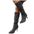 thumbnail image 6 of Wowcloth Women's Suede Knee High Boots – Fashionable Block Heel & Casual Fashion Style, Winter Warm Versatile Outfit, 6 of 8