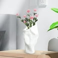 thumbnail image 2 of Jarrón de mesa moderno, soporte para bolígrafos, macetas, arreglos florales, artesanías, maceta para flores 15cmx12cmx31cm Blanco, 2 of 9