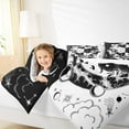 thumbnail image 4 of jejeloiu Moth Bedding Comforter Set,Gothic Theme Twin Comforter Sets,White Black Bedding Set For Boys Kids,Ultra Soft Home Decor,2-Piece, 4 of 8