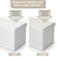 thumbnail image 4 of Topbuy Folding Storage Stool Padded Ottoman Faux Leather Foot Rest Seat Pouffe Box White, 4 of 9