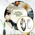 thumbnail image 3 of Designart "Grand Magnolia Display I" Floral Rund Mirror For Wall Decor - Large White Round Printed Mirror -Cottage Round Living Room Mirror - 29" x 29", 3 of 6