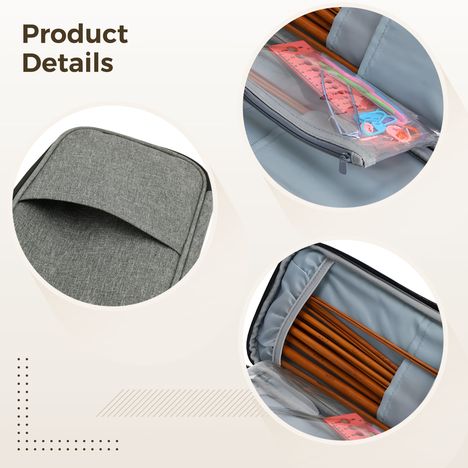 ProCase Crochet Hook Case Organiser (Empty), Knitting Needle Bag With