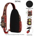 thumbnail image 3 of Sling Backpack,Brown Christmas Snowflake Pattern Crossbody Bag with Water Bottle Holder,Waterproof Sling Bag for Men/Women with Chest Phone Holder for Hiking,Travel, 3 of 6