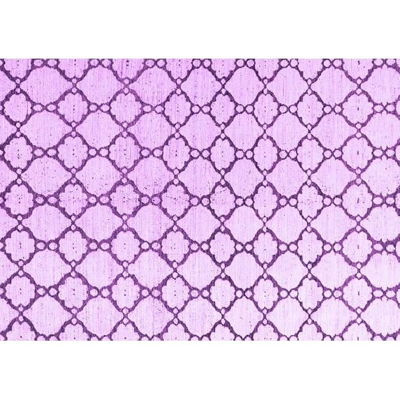 Ahgly Company Indoor Rectangle Trellis Purple Contemporary Area Rugs, 2' x 4'