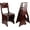 Dark Walnut, variant on Wooden Folding Library Ladder Chair,2 in 1 Lightweight Portable Multifunctional Step Stool, 4-Step Stool Dual Purpose Stepladders, Display Stand and Flower Stand for Home