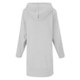 thumbnail image 6 of Krdevn Side-Slit Hoodie Dress - Women's Drawstring Waist Sweatshirt, Extended Pocket Long Sleeve Lounge Wear, Size for XXL, 6 of 9