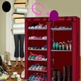 thumbnail image 3 of Zimtown Double Row 9 Lattices Portable Shoe Cabinet 6 Tiers Entryway Shoe Rack Shoe Shelf Shoe Tower Stand Closet Storage Organizer Space Saving, Multiple Colors, 3 of 7