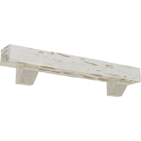 

Ekena Millwork 4 H x 4 D x 48 W Pecky Cypress Faux Wood Fireplace Mantel Kit w/ Ashford Corbels Factory Prepped