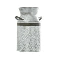 thumbnail image 6 of DecMode Gray Metal Milk Can Decorative Vase with Black Handles, 8" x 7" x 12", 6 of 12