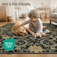 thumbnail image 4 of ODIKA Vintage Forest Spotted Serpent Motif Botanical Scroll Border Snake Flowing Pet Friendly & Kids Safe Play for Playroom, Bedroom, Reading Nook, 4 of 7