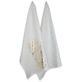 thumbnail image 2 of Contemporary Home Living Love Story Cotton Kitchen Dishtowels - 28" - White and Gold - Set of 2, 2 of 2