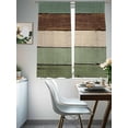 thumbnail image 5 of Sheer Curtains 72 Inches Long, Green Brown Light Filtering Window Curtains for Living Room/Bedroom, Country Wood Grain Abstract Stripe Rod Pocket Voile Sheer Curtain Drapes, 52"W x 72"L, 2 Panels, 5 of 8