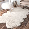 thumbnail image 1 of nuLOOM Faux Sheepskin Matix Shag Rug, 3 6" x 6, Natural, 1 of 4