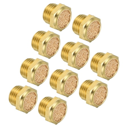 10PCS Pneumatic Exhaust Muffler, g 1/4" Thread Male Sintered Bronze Muffler Air Line Fittings