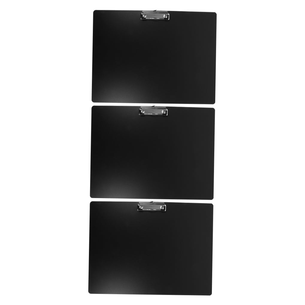 OUNONA  3 Pcs Painting Splint Drawing Office Clipboard Work Student Black