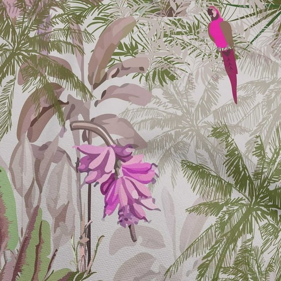 oneOone Cotton Poplin Medium Purple Fabric Tropical Animal Sewing Material Print Fabric By The Yard 56 Inch Wide