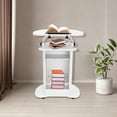 thumbnail image 2 of Mobile Standing Height Desk Portable Podium & Rolling Presentation Lectern Cart, 2 of 20