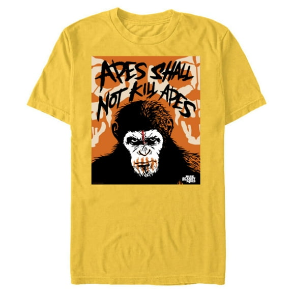 Planet of the Apes Rise of Caesar Apes Shall Not Kill Apes - Short Sleeve Blended T-Shirt for Adults - Customized-Yellow