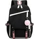 thumbnail image 3 of Mochila para niñas adolescentes Mochila para estudiantes de secundaria Mochila para exteriores con puerto de carga USB (21 litros, blanco negro), 3 of 5