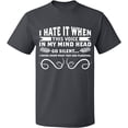 thumbnail image 2 of OXI T-Shirt - I Hate This Voice In My Head, Basic Casual T-Shirt for Men's and Women Fleece T-Shirt Short Sleeve - Charcoal Medium, 2 of 3