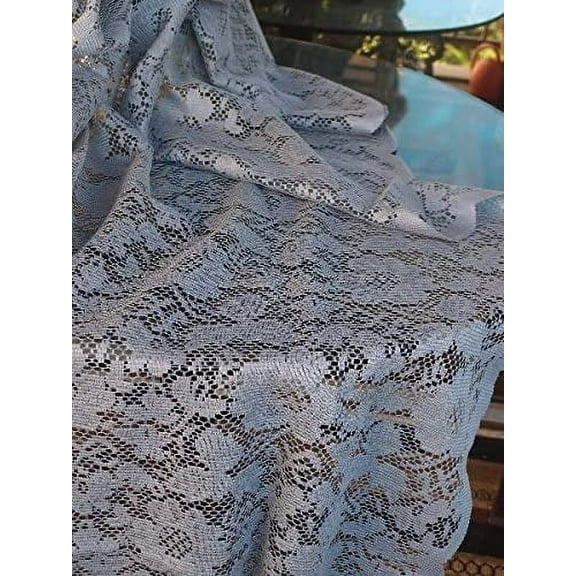 AK-Trading Floral Lace Crochet Tablecloth Overlay Table Cover (54-Inch Square, Pewter Grey)