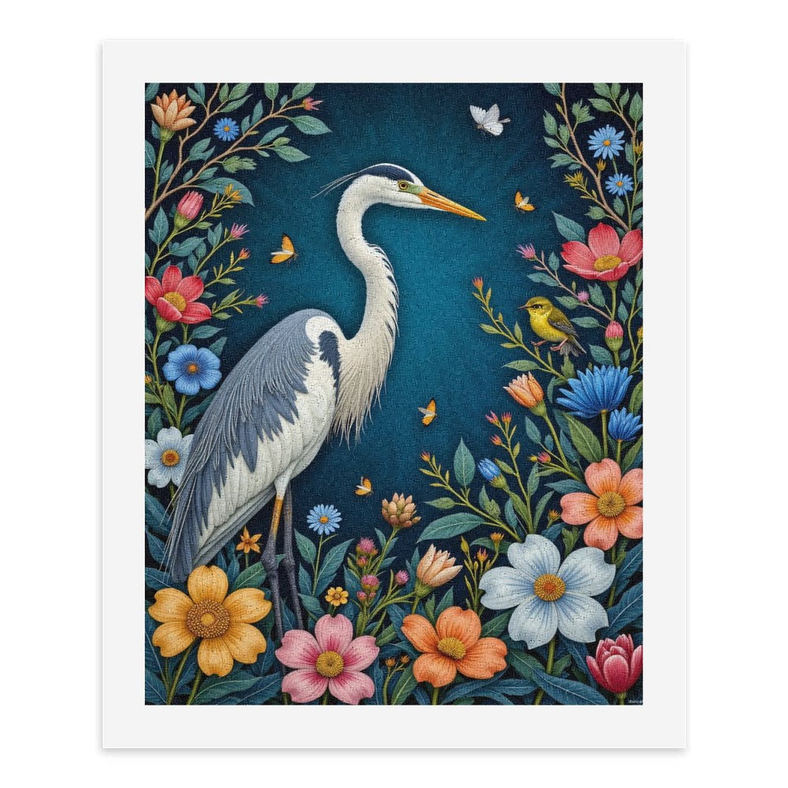 Paint By Numbers Kit for Adults Beginner - DIY Floral Bird Paradise Art Scene Canvas Painting Kits for Adults, Frameless Paint By Number for Adults for Home Wall Decor 16x20 Inch