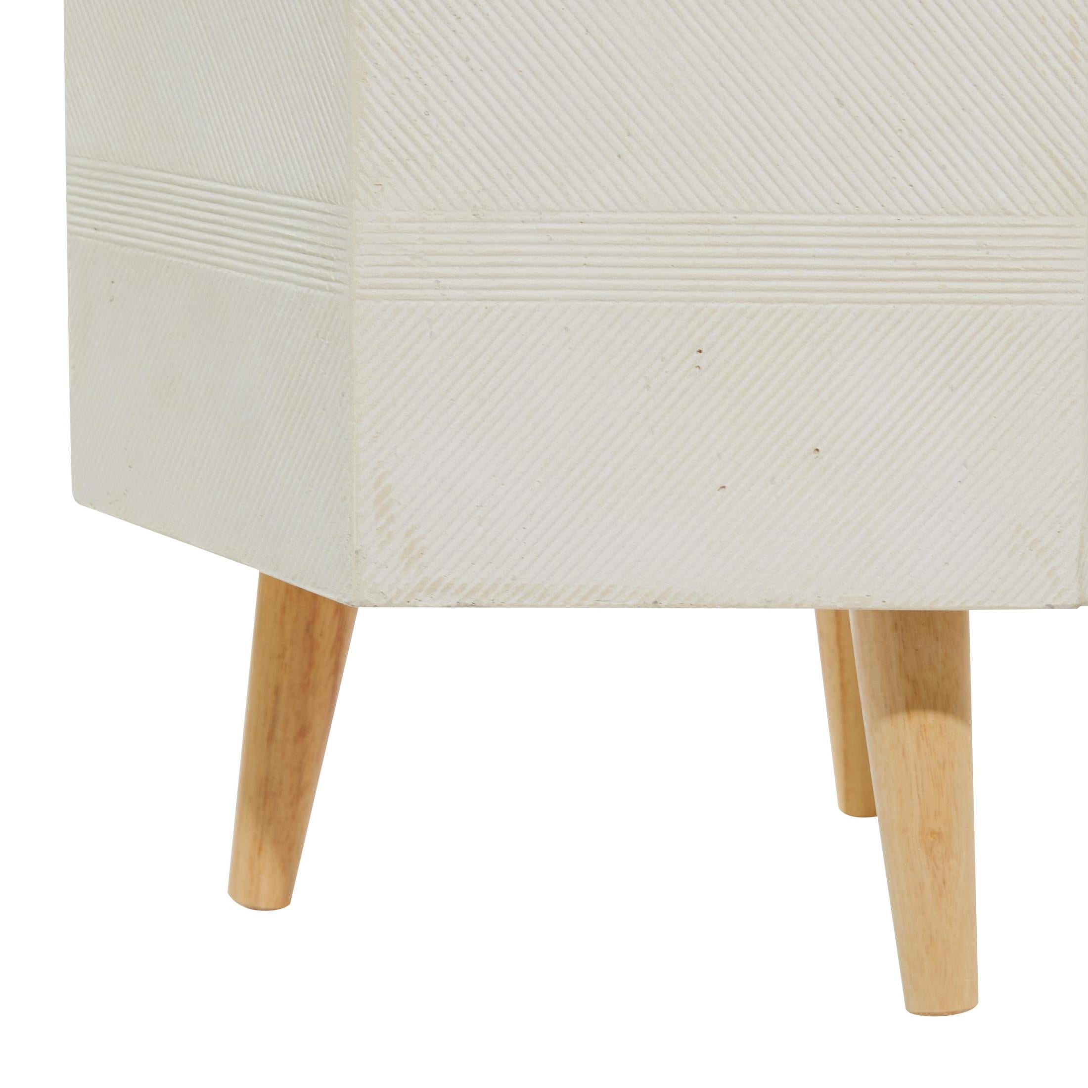 DecMode 15", 17"H White Magnesium Oxide Planter with Wood Tripod Legs (2 Count)