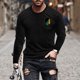 thumbnail image 1 of Blusas y camisas de manga larga con cuello redondo para hombre, blusa con estampado de liberación, de manga larga y cuello redondo, blusa para hombre., 1 of 5
