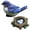 Blue, variant on Yvsxxv 2 Pack Blue Resin Bird Nest Figurine Mini Ornaments for Fairy Garden Bonsai Home Decoration