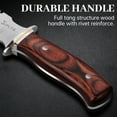 thumbnail image 3 of Plys Tactical Knife 6.2 inch Full Tang with Sheath: Fixed Blade Hunting Survival Knives for Men Camping Bushcraft, Wood Handle, 3 of 7