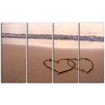 thumbnail image 2 of Two Hearts Drawn on the Beach - Extra Large Seascape Art Canvas, 2 of 3