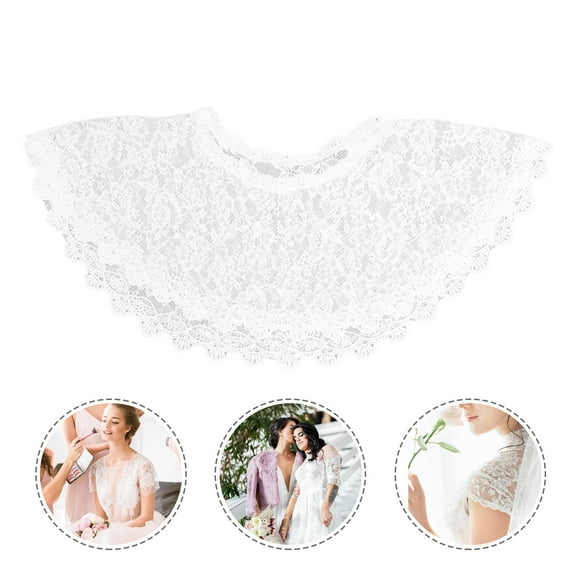 MLINS  Smock Cape Shawl Wraps for Women Dressy Cloak Miss Bride White