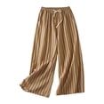 thumbnail image 3 of ibiyuan Gaucho Pants for Women Wide Leg Elastic Waist Palazzo Pants for Women Dressy Lightweight Women Trousers Drawstring Lounge Pants for Women Spring Fashion Beach Bottoms, 3 of 5