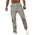 thumbnail image 1 of Men's Cargo Pants Relaxed Fit - Sport Pants Jogger Sweatpants, Drawstring Outdoor Trousers with Pockets, 1 of 6