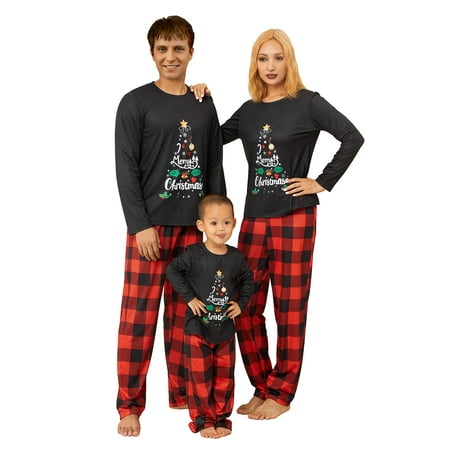 

SUNSIOM Family Matching Pajamas Christmas Pjs Holiday Nightwear Sleepwear Sets Long Sleeve Pjs for Adult Kids Baby