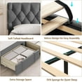 thumbnail image 6 of Garvee Full Size Bed Frame with 2 Storage Drawers, Upholstered Platform Bed with Adjustable Tufted Headboard & Wooden Slats, No Box Spring Needed, Grey, 6 of 7