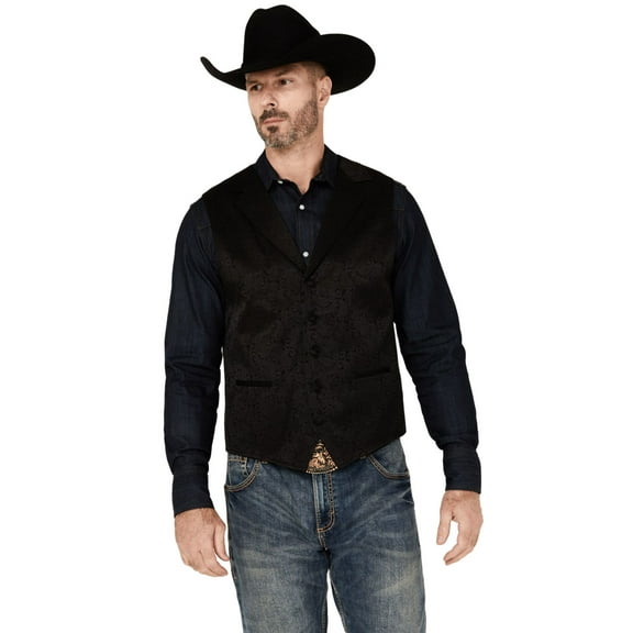 Cody James Men's Nashville Paisley Print Vest Black Medium