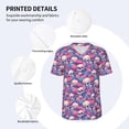 thumbnail image 3 of Hirioo white Skull blue flower for Men's Baseball T-shirt Shirts Short Sleeve Casual Summer Button Stretch T Shirts,Size S-4XL-Large, 3 of 7