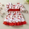thumbnail image 2 of Otqutp 2-8 Years Kids Girls Valentine's Dress Little Girl Love Bow Dress Sequin Heart Dress Princess Dress Birthday Dress Toddler Girl Clothes(White-2,6-12 Months), 2 of 7