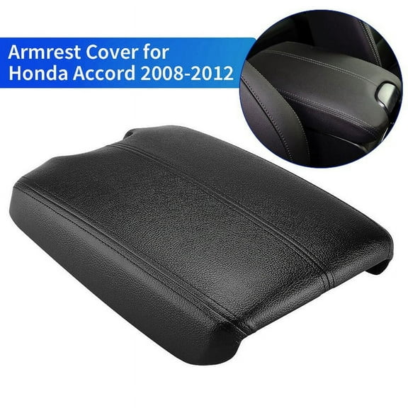 Leather Armrest Center Console Lid Cover for Honda Accord 2008-2012 Black