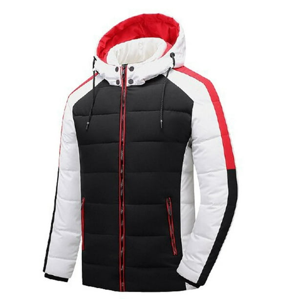 Chaqueta de algodón acolchado casual de invierno con cuello con capucha para hombre Pompotops oipoqjl20549