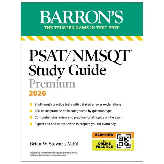 Barron's Test Prep Psat/NMSQT Study Guide Premium, 2026: 2 Practice Tests   Comprehensive Review  200 Online Drills, (Paperback)