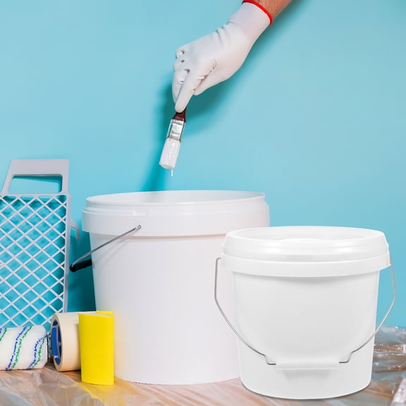 NICERIO 2.2 Gallon Bucket with Lid and Handle White Airtight Storage Bucket for Multi Use