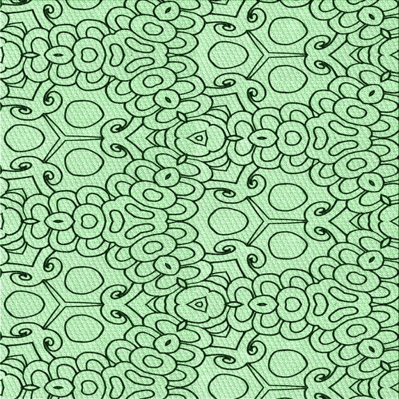 Ahgly Company Machine Washable Indoor Square Transitional Mint Green Area Rugs, 7' Square