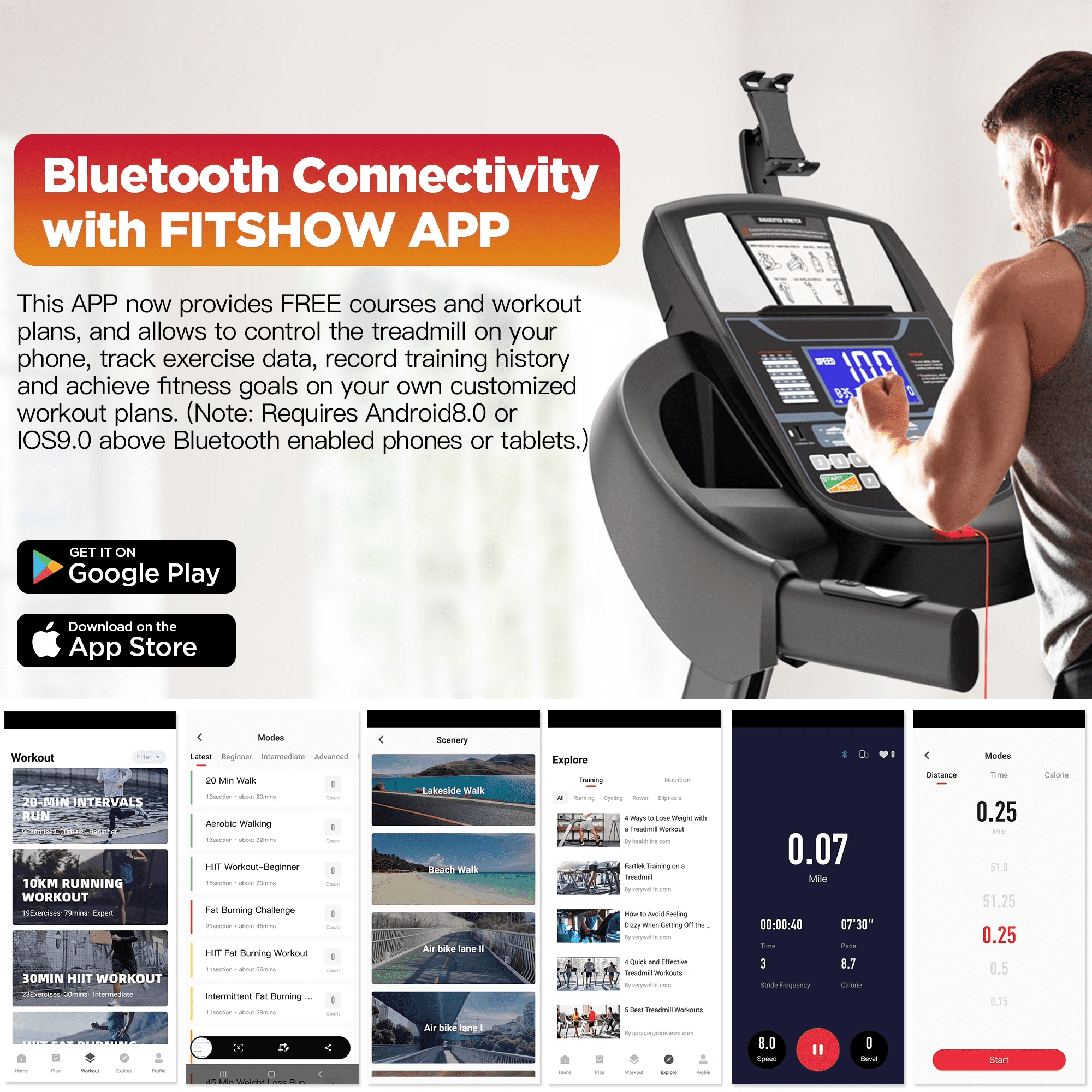 Electric Foldable Treadmill for Home Workout, 5HP Brushless Motor, 20% Auto Incline, 0.6–12 MPH Speed, 51×18 Running Area, Shock Absorbing Deck, APP Connectivity, 400 lbs Support