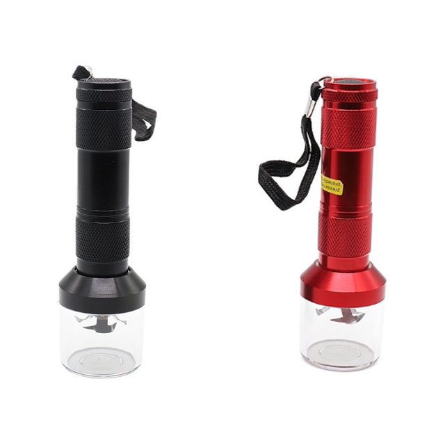 Antorcha de 2 uds, molinillo de aluminio, soporte para cigarrillo eléctrico de Metal (rojo + negro)