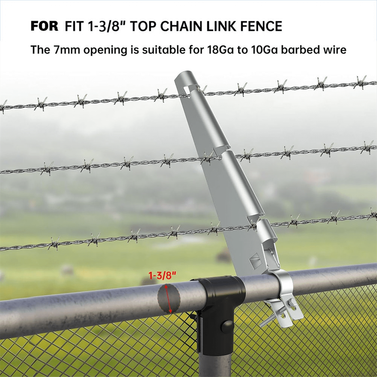 Barbed Wire Arm for 1-3/8inch Chain Link Fence, Fence Height Extender for  Garden , for Outdoor Fences to Increase Height - Walmart.ca