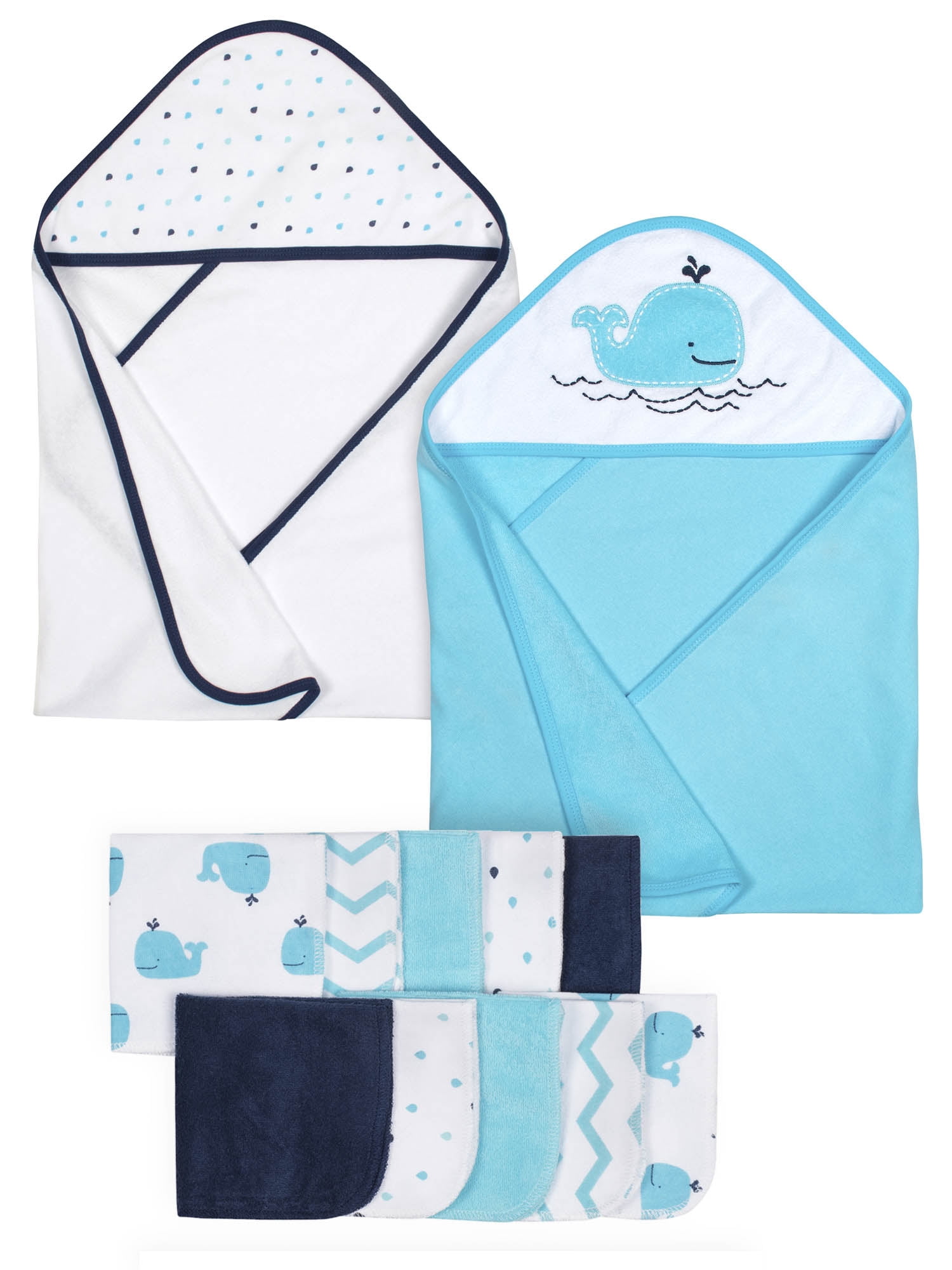 Gerber Baby Boy Hooded Towels & Washcloth Set, 12pc