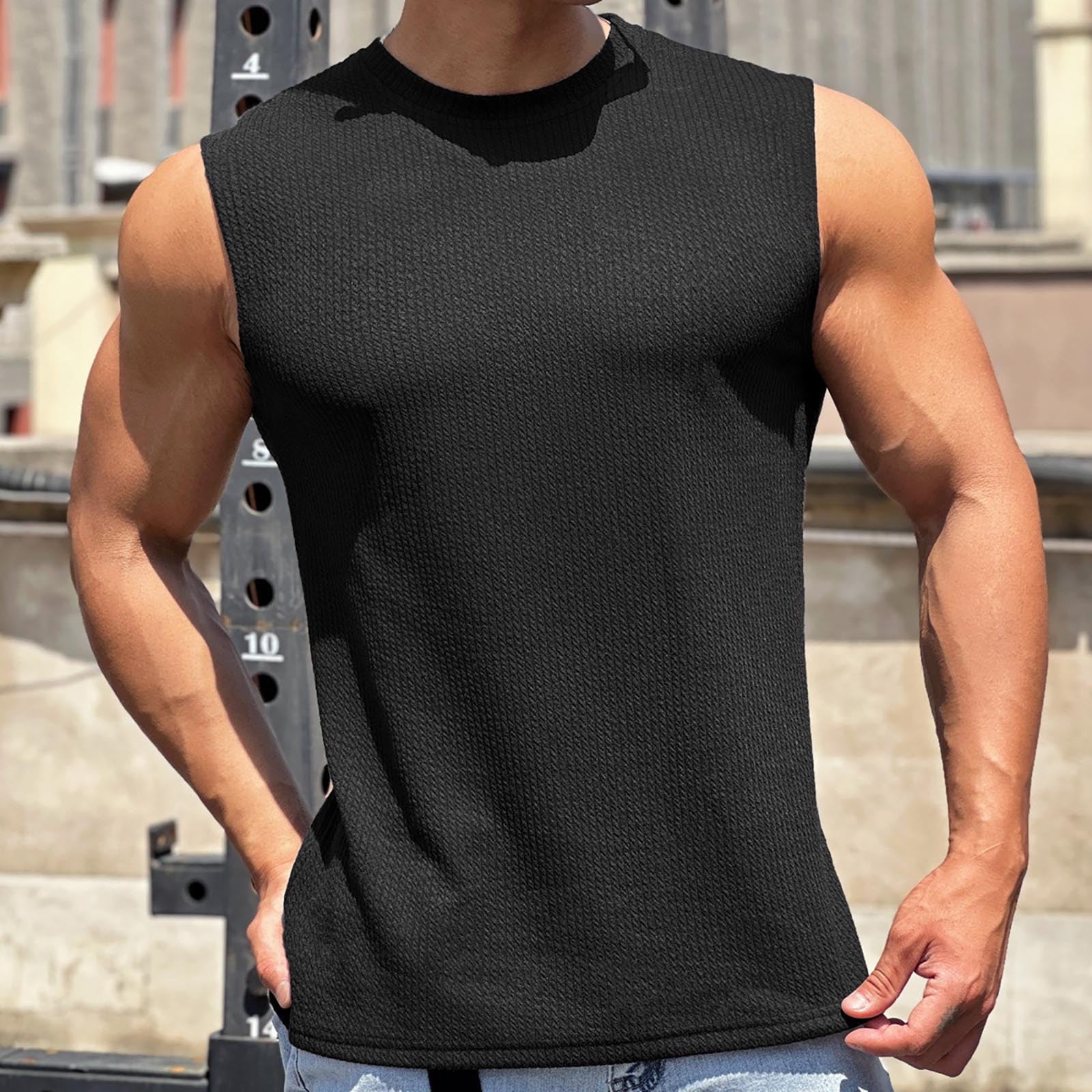 Gubotare Débardeur Homme Couleur Unie Chemise de Base Cardigan